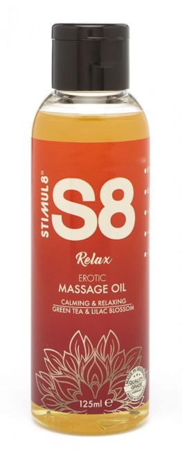 Массажное масло S8 Massage Oil Relax с ароматом зеленого чая и сирени - 125 мл. Массажное масло S8 Massage Oil Relax с ароматом зеленого чая и сирени - 125 мл.