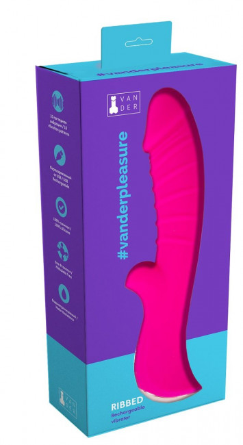 Ярко-розовый вибромассажёр с рёбрышками Ribbed - 18 см. Ярко-розовый вибромассажёр с рёбрышками Ribbed - 18 см.