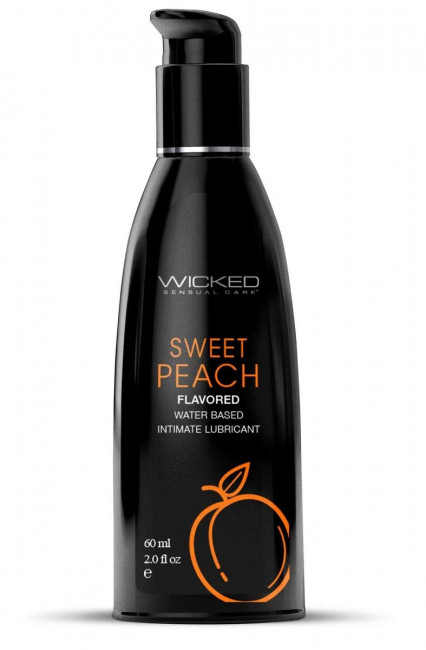 Лубрикант с ароматом спелого персика WICKED AQUA Sweet Peach - 60 мл.