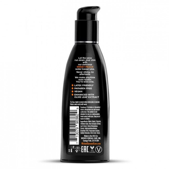 Лубрикант с ароматом спелого персика WICKED AQUA Sweet Peach - 60 мл.