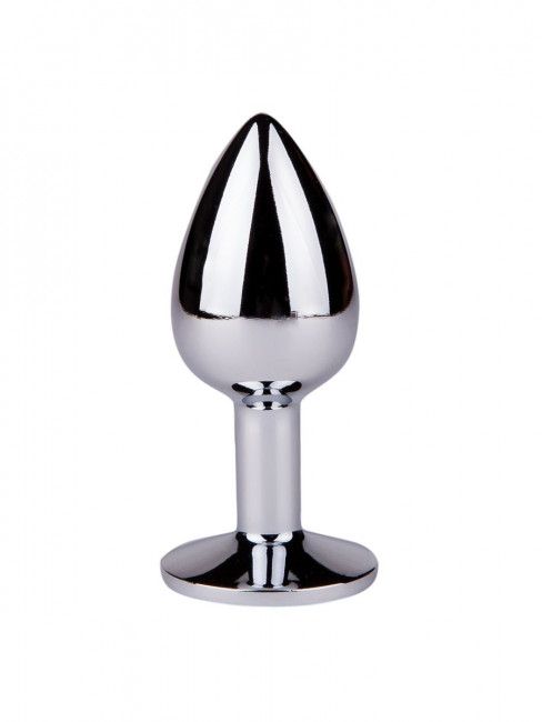 Серебристая анальная втулка с синим кристаллом - 7 см. Серебристая анальная втулка с синим кристаллом - 7 см.