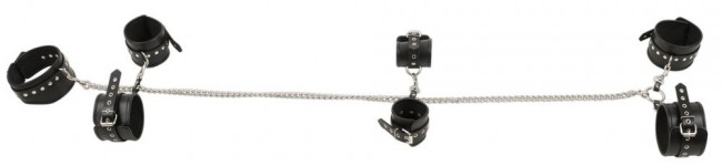 Черный бондажный комплект с цепями Черный бондажный комплект с цепями