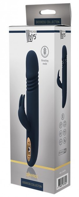 Синий вибромассажер-кролик ZEPHYROS - 23 см. Синий вибромассажер-кролик ZEPHYROS - 23 см.