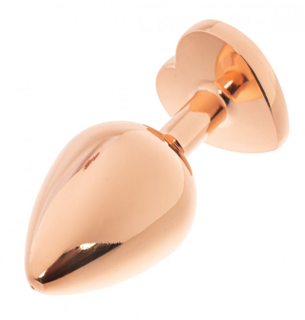 Золотистая анальная пробка OYO с черным кристаллом-сердцем - 7,3 см. Золотистая анальная пробка OYO с черным кристаллом-сердцем - 7,3 см.