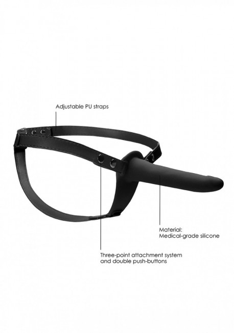 Черный страпон Adjustable на ремешках - 15,5 см. Черный страпон Adjustable на ремешках - 15,5 см.