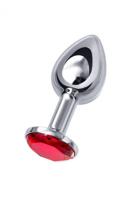 Малая серебристая анальная втулка с красным кристаллом - 6 см. Малая серебристая анальная втулка с красным кристаллом - 6 см.
