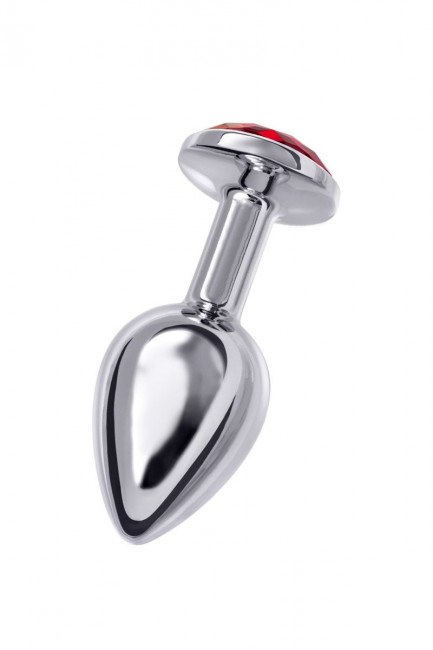 Малая серебристая анальная втулка с красным кристаллом - 6 см. Малая серебристая анальная втулка с красным кристаллом - 6 см.