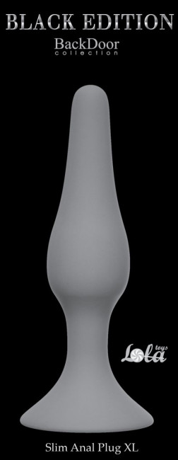 Серая анальная пробка Slim Anal Plug XL - 15,5 см.