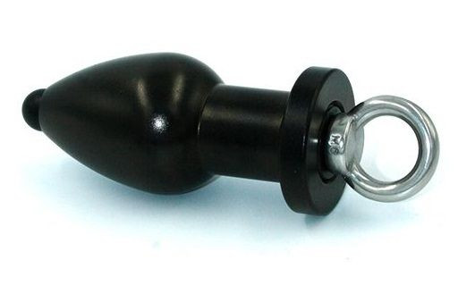 Чёрная полая анальная втулка с вставным поршнем Чёрная полая анальная втулка с вставным поршнем