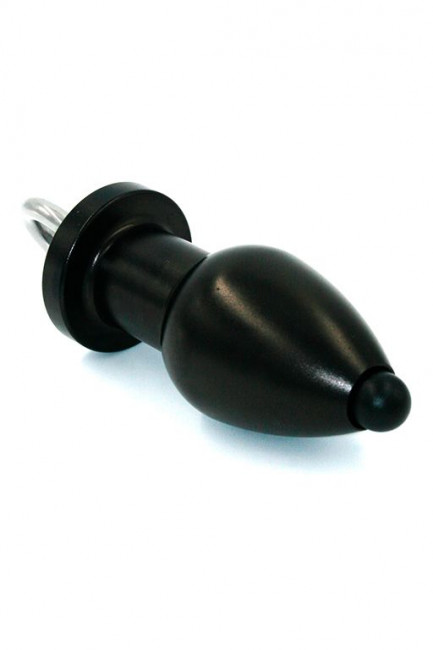 Чёрная полая анальная втулка с вставным поршнем Чёрная полая анальная втулка с вставным поршнем