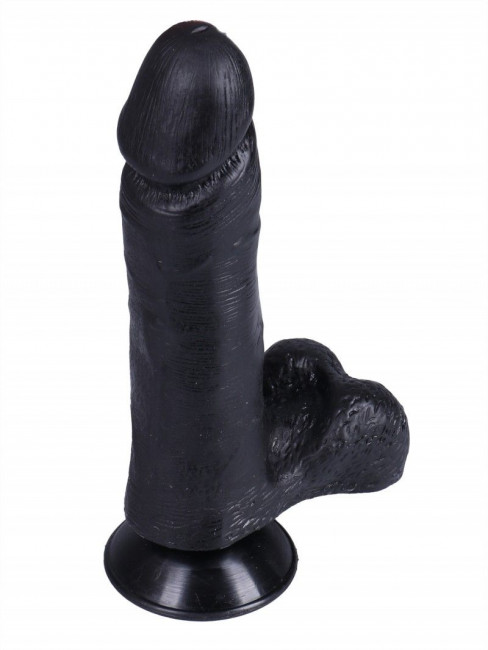 Черный вибратор-реалистик №1 с присоской - 18,5 см. Черный вибратор-реалистик №1 с присоской - 18,5 см.