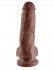 Коричневый фаллоимитатор 8" Cock with Balls - 21,3 см.