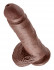 Коричневый фаллоимитатор 8" Cock with Balls - 21,3 см.