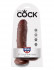 Коричневый фаллоимитатор 8" Cock with Balls - 21,3 см.