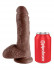 Коричневый фаллоимитатор 8" Cock with Balls - 21,3 см.