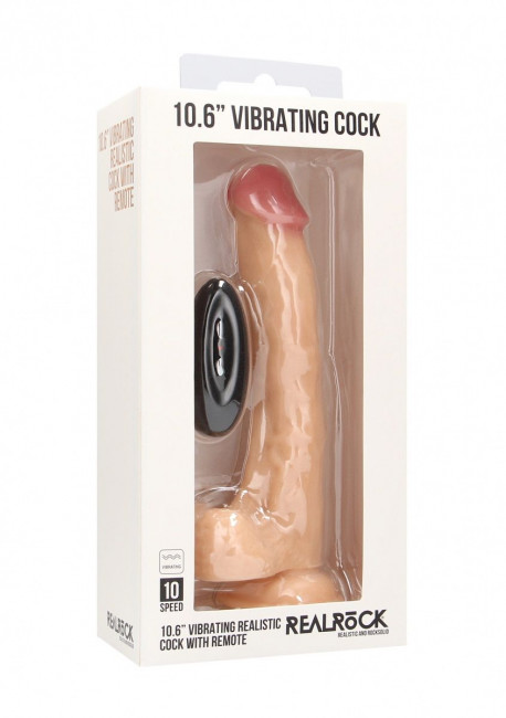 Телесный вибратор-реалистик Vibrating Realistic Cock 10" With Scrotum - 27 см. Телесный вибратор-реалистик Vibrating Realistic Cock 10" With Scrotum - 27 см.