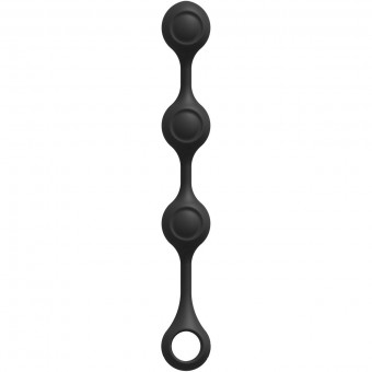 Черные утяжеленные анальные шарики Anal Essentials Weighted Silicone Anal Balls - 34,3 см.