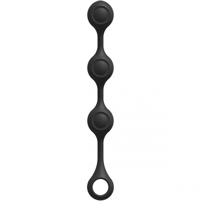Черные утяжеленные анальные шарики Anal Essentials Weighted Silicone Anal Balls - 34,3 см.