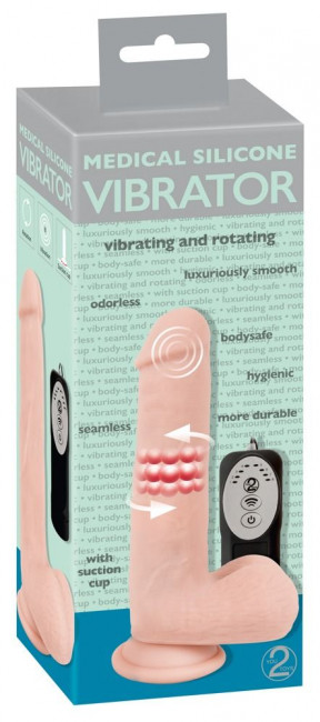 Телесный вибратор-ротатор Medical Silicone Rotating Vibrator - 20 см. Телесный вибратор-ротатор Medical Silicone Rotating Vibrator - 20 см.