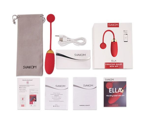 Красное виброяйцо Ella с управлением через смартфон Красное виброяйцо Ella с управлением через смартфон