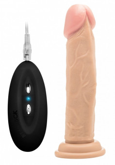 Телесный вибратор-реалистик Vibrating Realistic Cock 8" - 20 см.