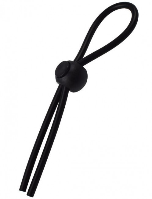 Черное эрекционное лассо с одной утяжкой - 12 см. Черное эрекционное лассо с одной утяжкой - 12 см.