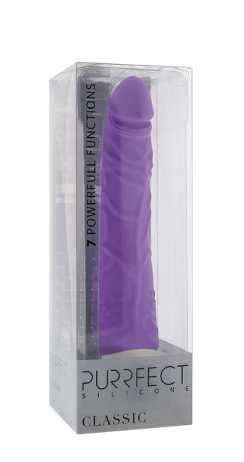Фиолетовый вибратор-реалистик PURRFECT SILICONE CLASSIC 7.1INCH PURPLE - 18 см. Фиолетовый вибратор-реалистик PURRFECT SILICONE CLASSIC 7.1INCH PURPLE - 18 см.