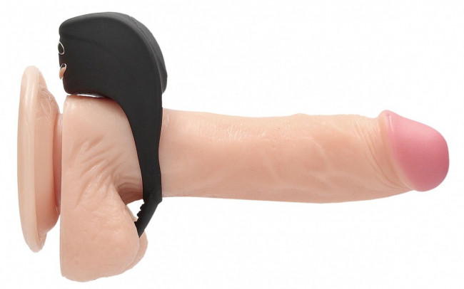 Черное эрекционное виброкольцо с электростимуляцией C-spot Massager Черное эрекционное виброкольцо с электростимуляцией C-spot Massager