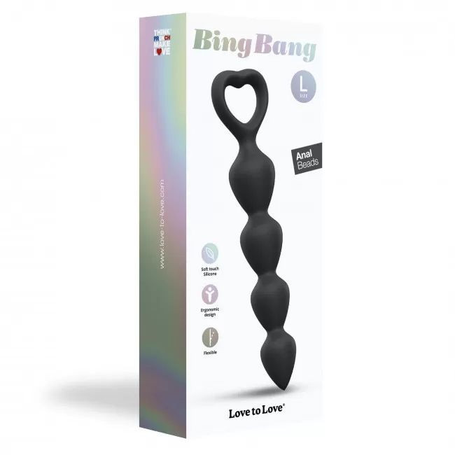 Черная анальная цепочка Big Bang Large - 14,8 см. Черная анальная цепочка Big Bang Large - 14,8 см.