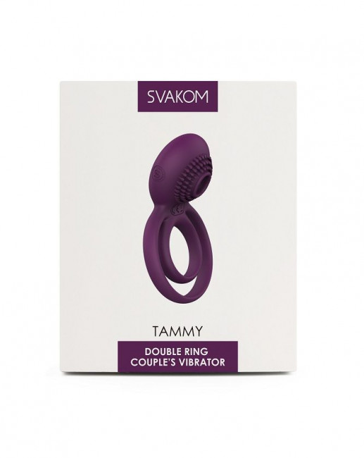 Фиолетовое эрекционное виброкольцо Tammy с подхватом мошонки Фиолетовое эрекционное виброкольцо Tammy с подхватом мошонки