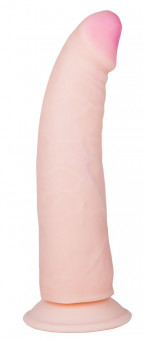 Фаллоимитатор на присоске ART-Style с загнутой головкой - 19,5 см.