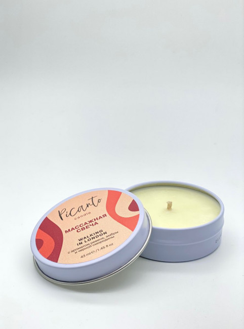 Массажная свеча Picanto Walking in London с ароматом ревеня, амбры и смородины Массажная свеча Picanto Walking in London с ароматом ревеня, амбры и смородины