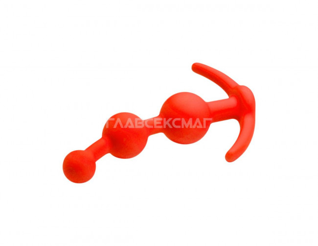 Оранжевая анальная цепочка из 3 звеньев - 13 см. Оранжевая анальная цепочка из 3 звеньев - 13 см.