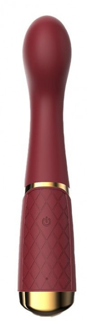 Бордовый вибромассажер Lucy для стимуляции точки G - 19,8 см. Бордовый вибромассажер Lucy для стимуляции точки G - 19,8 см.