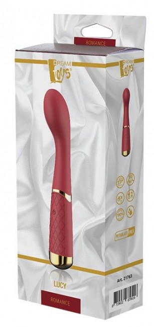 Бордовый вибромассажер Lucy для стимуляции точки G - 19,8 см. Бордовый вибромассажер Lucy для стимуляции точки G - 19,8 см.