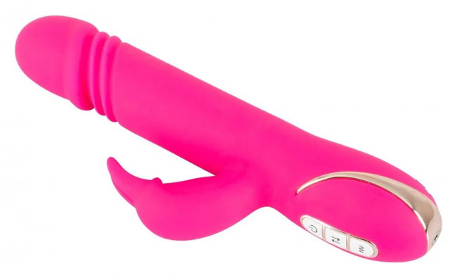 Ярко-розовый вибратор-кролик Stoss Stange - 23 см. Ярко-розовый вибратор-кролик Stoss Stange - 23 см.