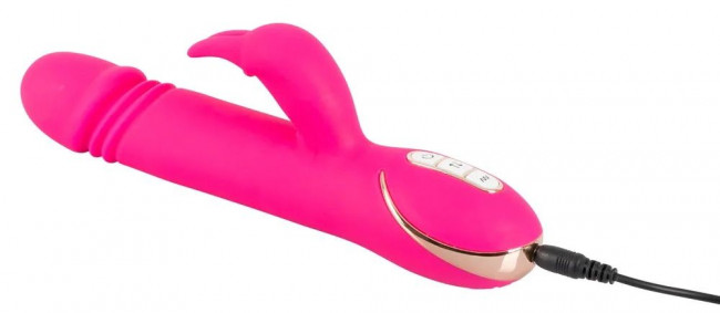 Ярко-розовый вибратор-кролик Stoss Stange - 23 см. Ярко-розовый вибратор-кролик Stoss Stange - 23 см.