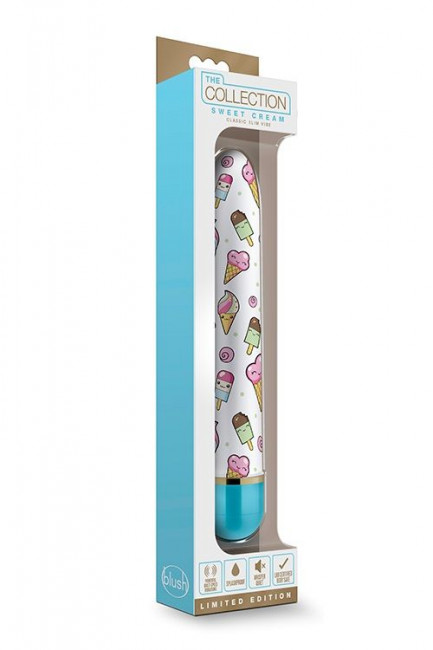 Яркий вибромассажёр с принтом Sweet Cream - 17,8 см. Яркий вибромассажёр с принтом Sweet Cream - 17,8 см.