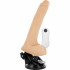Телесный вибратор на мощной присоске Basecock Realistic Vibrator Remote Control - 19 см.