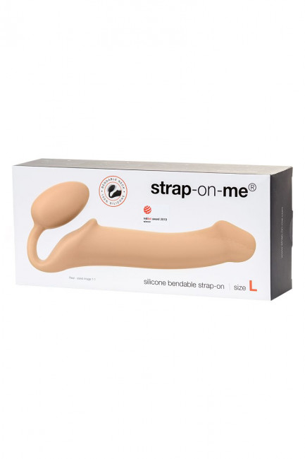 Телесный безремневой страпон Silicone Bendable Strap-On L Телесный безремневой страпон Silicone Bendable Strap-On L
