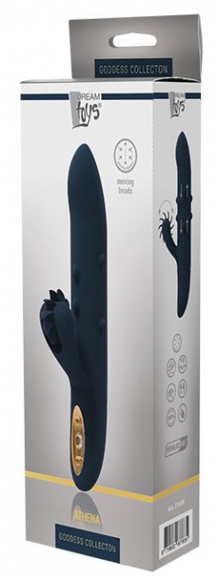 Синий вибромассажер-кролик ATHENA - 23 см. Синий вибромассажер-кролик ATHENA - 23 см.