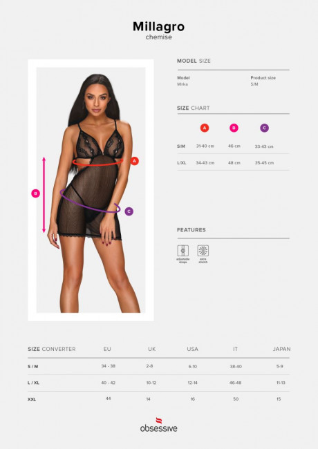 Пикантная сетчатая сорочка Millagro Пикантная сетчатая сорочка Millagro