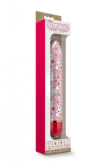 Яркий вибромассажёр с принтом Sweet Bunny - 17,8 см. Яркий вибромассажёр с принтом Sweet Bunny - 17,8 см.