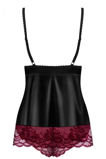 Чувственный бэби-долл с малиновым кружевом и бантом Чувственный бэби-долл с малиновым кружевом и бантом
