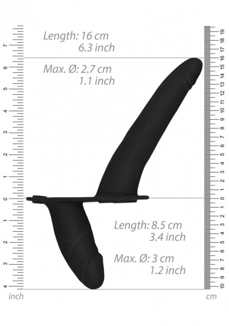 Черный двойной вибрострапон Double Vibrating Silicone Strap-On Adjustable - 15,5 см. Черный двойной вибрострапон Double Vibrating Silicone Strap-On Adjustable - 15,5 см.