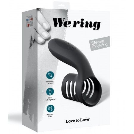 Черное эрекционное кольцо-насадка с отростком We Ring Черное эрекционное кольцо-насадка с отростком We Ring