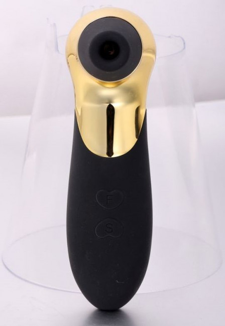 Черный вибростимулятор PRO-X5 с функцией вакуумной стимуляции