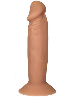 Телесный фаллоимитатор на присоске - 18 см.