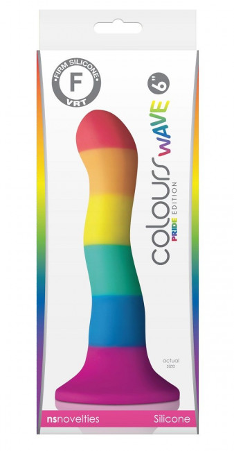 Радужный волнистый фаллоимитатор Colours Pride Edition 6" Wave Dildo - 19 см. Радужный волнистый фаллоимитатор Colours Pride Edition 6" Wave Dildo - 19 см.