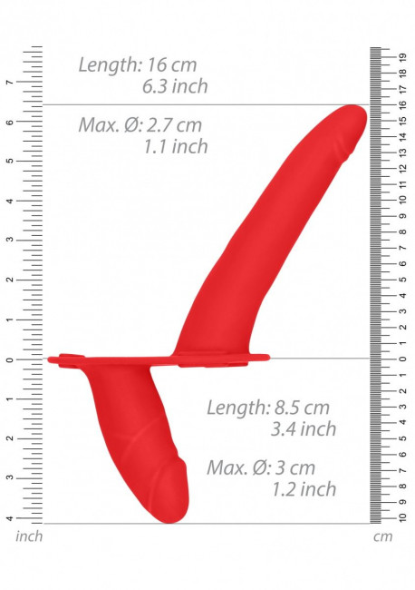 Красный двойной вибрострапон Double Vibrating Silicone Strap-On Adjustable - 15,5 см. Красный двойной вибрострапон Double Vibrating Silicone Strap-On Adjustable - 15,5 см.